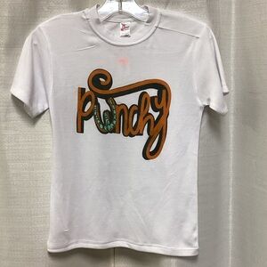 Kids White Short Sleeve Tee with Punchy Design